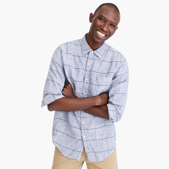 Jcrew Slim Albini Italian Linen Shirt 